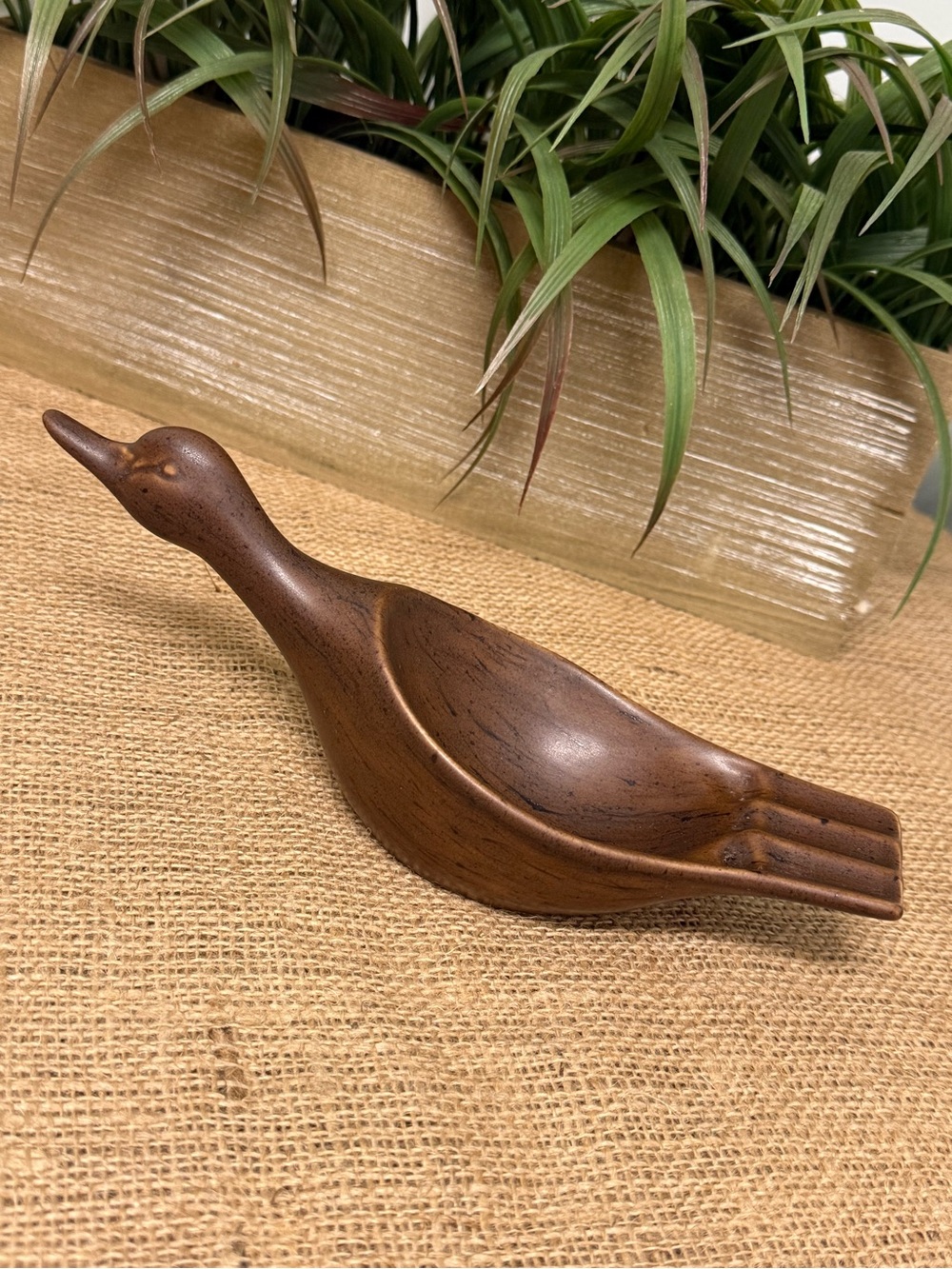 Handmade Brown Glazed Ceramic Ashtray or small dish or spoon rest.
